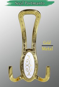 Resim Badem10 Seçil (GOLD ALTIN) Metal Portmanto Vestiyer Duvar Dolap Elbise Mobilya Kapı Askısı Askılığı Askılık 