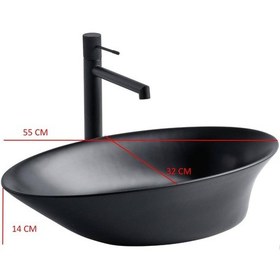 Resim Lena - Tezgah Üstü Porselen Lavabo Siyah Outlet - Eh-4610ms- Diğer 