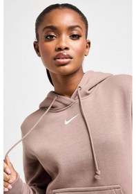 Resim Nike Sportswear Phoenix Fleece Pullover Hoodie Kadın Kapüşonlu Sweatshirt Kahverengi Kahverengi 