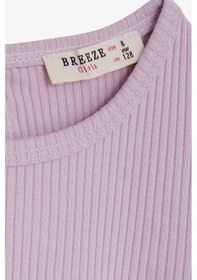 Resim Breeze Kız Çocuk Uzun Kollu Bluz Fırfırlı 4-8 Yaş, Açık Lila 