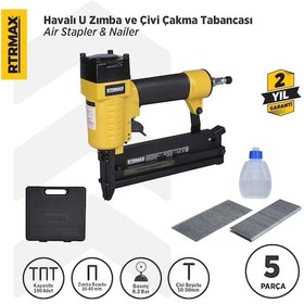 Resim Rtrmax RTM0124 Havalı U Zımba ve Çivi Çakma Tabancası 10-50 / 16-40 Çantalı 