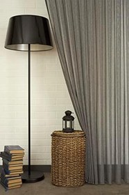 Resim Massarelli Kırçıllı Keten Tül Antrasit 1-3 Sık Pile 100x260 100 x 260 Antrasit 
