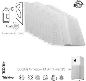Resim Faf Fresh Air Filter 10 Adet Xiaomi Purifier 2S Filtre İle Uyumlu Uyumlu Gümüş İyonlu Elektrostatik Toz Tutucu Ön Filtre 