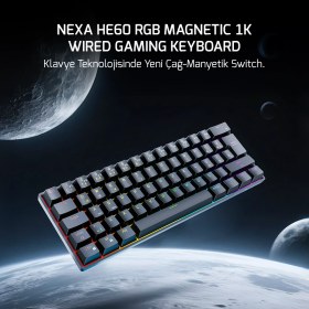 Resim Gamepower Nexa HE60 Rgb Hall-Effect Manyetik Switch Kablolu Gaming Klavye 