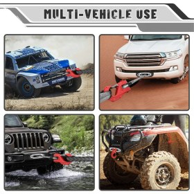 Resim Luuminaly 38IN Vinç Kancası Ağır Hizmet Tipi Sentetik Halat Vinç Kablosu Atv Utva (Yurt Dışından) 