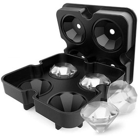 Resim Kosona Gıda Seviyesi Silikon Buz Kalıbı - 4 Delikli Elmas Şekilli, Whiskey İçin Ideal Soğutma 