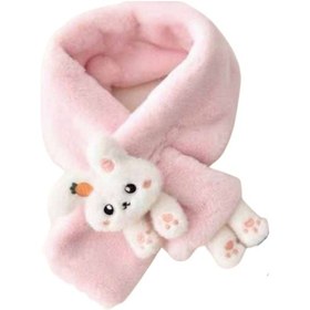 Resim Pembe Tavsanli Yumusak Cocuk Kislik Atki Çocuk Atkı 0-8 Yas Açık Pembe 