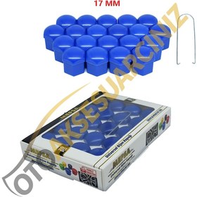 Resim A Kalite Mefsa Bijon Kapağı Düz 17 Mm Mavi 20 Li Set 