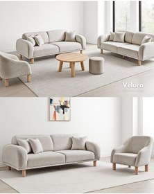 Resim Lara Koltuk Takımı & Oturma Grubu - Krem 3+3+1 Krem 