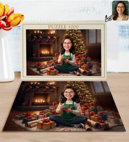 Resim Bk Gift Kişiye Özel Kadın Yılbaşı Karikatür Tasarımlı 1000 Parça Profesyonel Puzzle-3, 1000 Puzzle, Yeni Yıl Hediyesi, Yılbaşı Hediyesi Kobitmeyencom3 