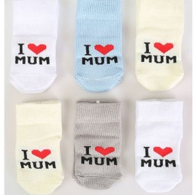 Resim Pamuklu 6'lı Yenidoğan Erkek Bebek Çorap Mum Mavi 