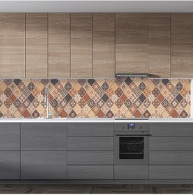 Resim Mutfak Tezgah Arası Folyo Fayans Kaplama Folyosu Dörtgen Kahveren 