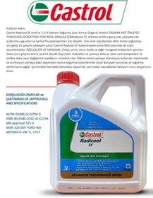 Resim Castrol Radicool SF Organik Kırmızı Antifriz 3lt 