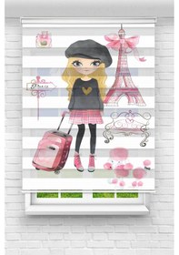 Resim Perdecizade Enxboy Paris Kız Dijital Baskılı Zebra Perde-cocuk Odası-stor Perde Pz-2595 Renkli 