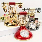 Resim Antika Telefon Heykeli Dekoratif Alarm Saati, Retro Masa Saati, Sanatsal Plastik Tasarım, Benzersiz Ev Dekoru, 18.49cm Kuvars Hareketi, Pille Çalışır (AA), Saat Dahil Değil Pille Yaşam Odası, Ofis, Parti için - Kuru Hücre Güçlü, Alarm Fonksiyonu, Düzensiz Şekil, Düz Taç 