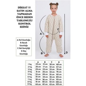 Resim Cantoy Kız Erkek Çocuk Kalın Elyaf Dolgulu Premium Kalite 2.5 Tog Desenli Uyku Tulumu Koyu Bej 