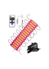 Resim 20 Adet 24 Volt 2 Watt Pembe Cob Led Modül 12a Tek Renk Rf Dimmer 2a Priz Tipi Adaptör Set 