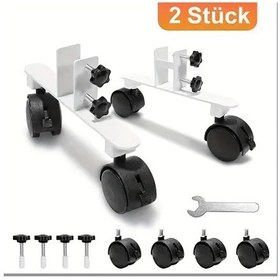 Resim Willowhaven 2 Adet Beyaz Isıtıcı Sehpası - Ayarlanabilir Askı Ve Tekerlekler, Sağlam Demir Yapı 