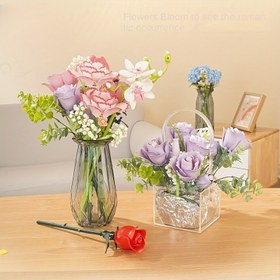 Resim 14'lük buket yapı blokları - ev dekorasyonu, Sevgililer Günü, Noel/Cadılar Bayramı/Şükran Günü/Yeni Yıl ve doğum günü hediyeleri için mükemmel! 