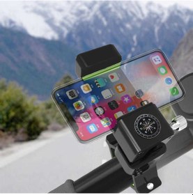 Resim Pusulalı 360 Dönen Bisiklet Telefon Tutucu Q003-Siyah 