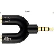 Resim Derwell Yeni 2023 Kulaklık Mikrofon Ayırıcı Çoklayıcı 3.5mm Splitter Switch Stereo Dönüştürücü Adaptör 