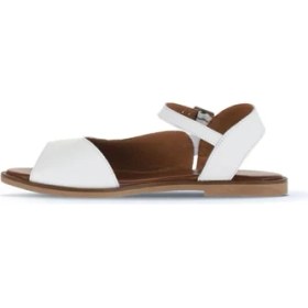 Resim Bueno Shoes Beyaz Deri Kadın Düz Sandalet 01WA5707 01WA5707 