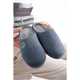 Resim Pofuduk Ev Terliği Erkek Kadın Için Ses Yapmaz Taban Içi Kürklü Yıkanabilir Misafir Terliği 