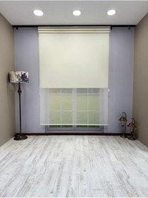 Resim Çift Mekanizmalı Ekru Keten Tül ve Ekru Mat Stor Perde 70 x 200 