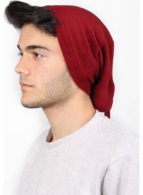 Resim Erkek Polar Boyunluk Bere Kırmızı Bandana Bisiklet Boyunluk Siyah 