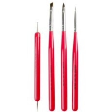 Resim Nascita Nail Art 4lü Tırnak Süsleme Fırça Seti 
