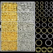 Resim Altın ve Gümüş Renkli O-ring Bağlantı Parçaları, Paslanmaz Çelik Açık Halkalar - Bilezik, Küpe ve Kolye Yapımı için DIY Takı Seti 