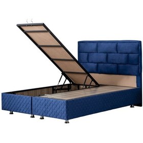 Resim Setaymobilya Diego Çift Kişilik Lacivert Baza + Başlık , Mdf - Setay 