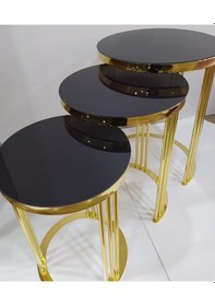 Resim Brc C Zigon Model Düz Siyah Temper Cam Metal çelik Altın Renk kaplama El Yapım 