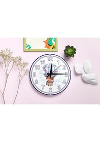 Resim Sevimli Balon Ve Hayvan Figürlü Sessiz Mekanizma Duvar Saati Çocuk Odası Dekoratif Çok Renkli 