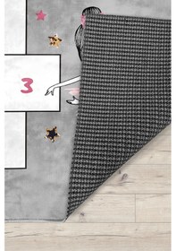 Resim Prenses Kız Seksekli Bambu Çocuk Halısı Gri 