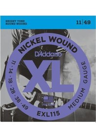 Resim D'addario Exl115 Xl Nickel Serisi Elektro Gitar Tel Seti 11-49 