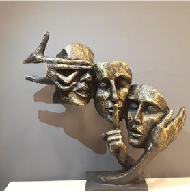 Resim Dekoratif Fksrt002 Gümüş Model 3 Lü Surat Gümüş Görmedim Duymadım Bilmiyorum El yapım 