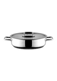 Resim Aryıldız Colombus Metal Kulp Cam Kapak Basık Tencere - 24 Cm 