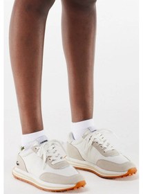 Resim Lacoste L-spin Leather Womens Sneaker Hakiki Deri Kadın Günlük Spor Ayakkabı Krem Krem 