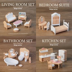 Resim Çocuklar için Miniatur Oyun Seti - Detaylı Oyuncak Evin Mobilya Seti, Oturma Odası, Yatak Odası, Banyo ve Mutfak Aksesuarları ile - Rol Oynama ve İmgeleme Oyunu için İdeal, Oyun Seti Aksesuarları | Oyunlu Tasarım | Detaylı El Sanatları, Miniatur Mobilya 