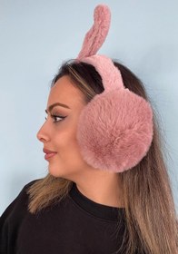 Resim TAKIŞTIR Gül Kurusu Renk Kurdele Detaylı Peluş KulaklıkRenk Kurdele Detaylı Peluş Kulaklık 