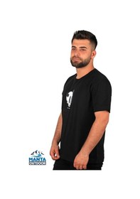 Resim Manta Mnt 2307-1 Kuru Kafa Baskılı Erkek T-shirt-23622 Siyah 
