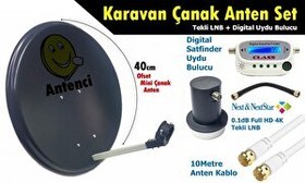 Resim Antenci 40 CM Karavan Çanak Anten Seti + Dijital Uydu Bulucu 