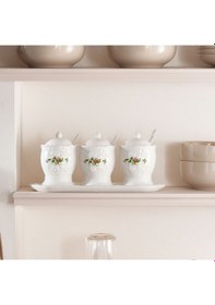 Resim Karaca Antik 3'lü Kaşıklı Ve Tepsili Baharat Takımı 200 Ml Beyaz 