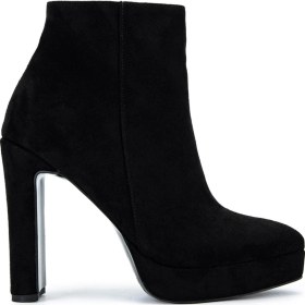 Resim Tamer Tanca Kadın Suni Deri Siyah Süet Topuklu Bot 1065 601 Bn Bot Sk25-26 Sıyah Suet Siyah Süet 