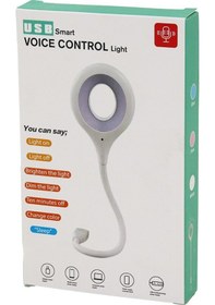 Resim Usb Smart Voıce Control Light Sesli Işık Ayarlı Mini Yuvarlak Usb 16 Ledli Lamba Akrobat Kollu 2w 5v-0.5a 5250 