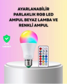 Resim Kumanda Destekli Çok Renkli Akıllı Led Ampul Çok Renkli 