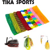 Resim Tika Sports 800-İplik Balıkçılık Silikon Etekler Yedek Kombinasyonu - 8, 16 Renk (Yeşil, Sarı, , Kırmızı, Siyah, Beyaz, Turuncu, Mor, Neon) Flash Folyo Teknolojili, 100 Hatlı Dayanıklı ve Esnek Eteteler Jig Olta Takımı, Çarklar, Buzzbaits için Uyumlu Bass, Sülün, Sağlam Her Mevsim Kullanım İdeal Noel/Sevgililer Günü/Babalar Günü Hediyesi 