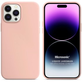 Resim Apple Iphone 14 Pro Max Kılıf Liquid Lansman Silikon Kum Pembesi 