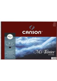 Resim Canson Mi-Teintes Siyah Pastel Defteri Spiralli 16 Yp 160G 32X41 